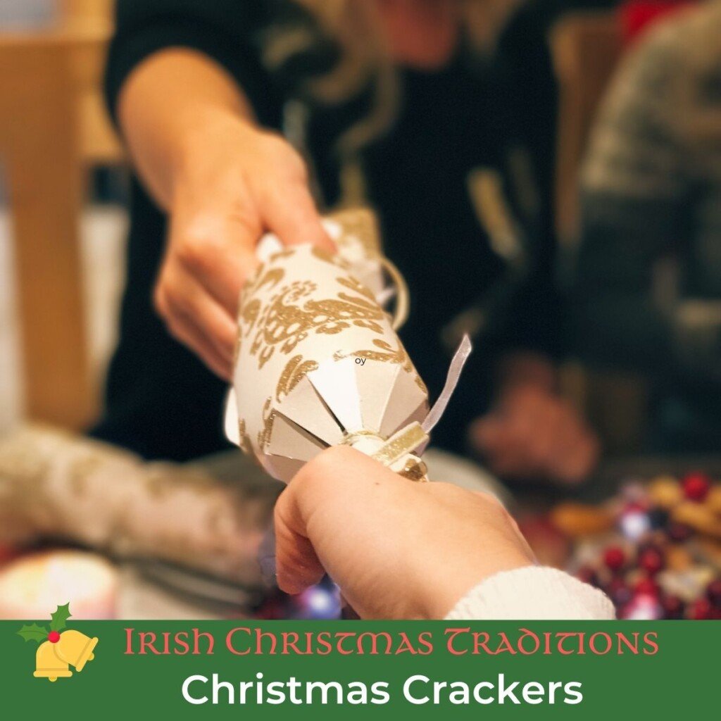 Pulling a Christmas cracker with text banner