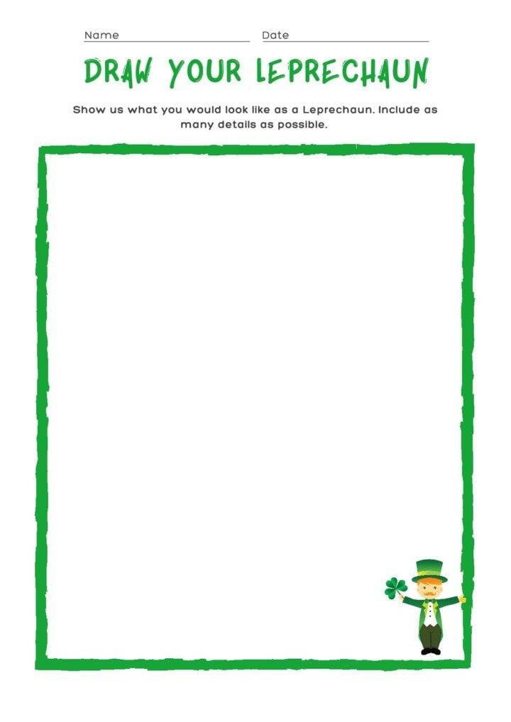 If I was a Leprechaun 3-page-002 | Irish American Mom Writing sheet with leprechaun