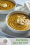 Bowls of soup with text banner