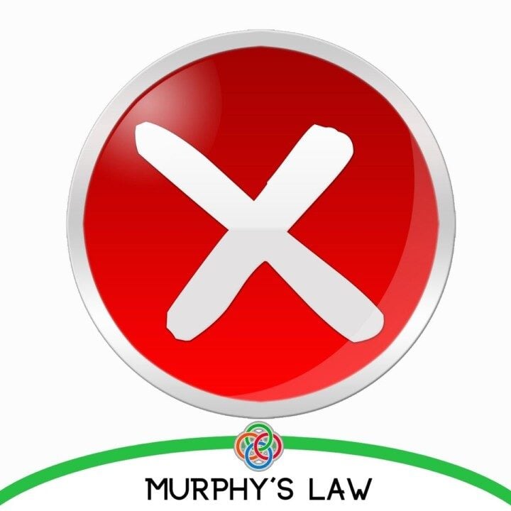 Error sign or Murphy's Law | Irish American Mom X sign with text banner