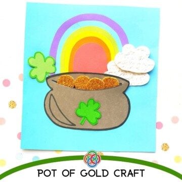 Paper pot of gold with text banner