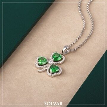 Shamrock jewelled pendant on a chain