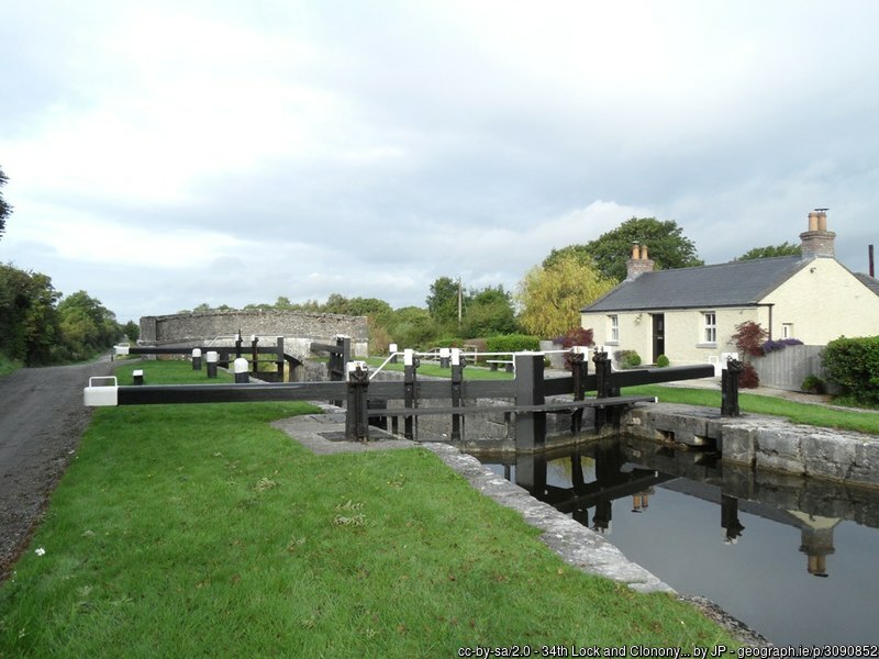 Canal with lock and a house