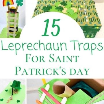 Leprechaun trap collage with text banner