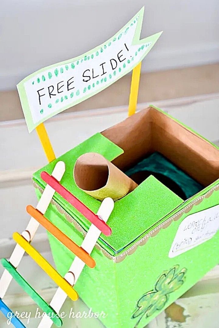 Free Slide Leprechaun Trap for Saint Patrick's Day | Irish American Mom Ladder and slide craft