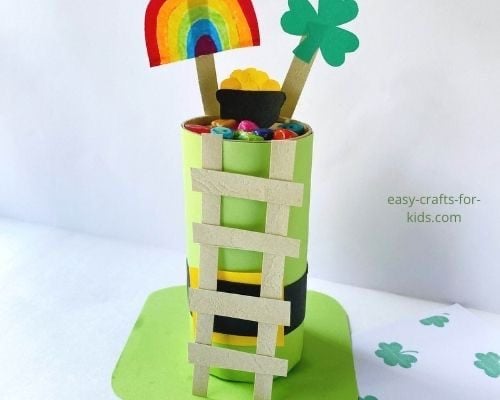 Hat Leprechaun Trap Craft | Irish American Mom Ladder up a hat to a rainbow craft