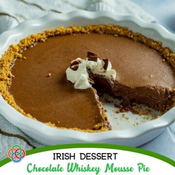 Chocolate pie with text banner