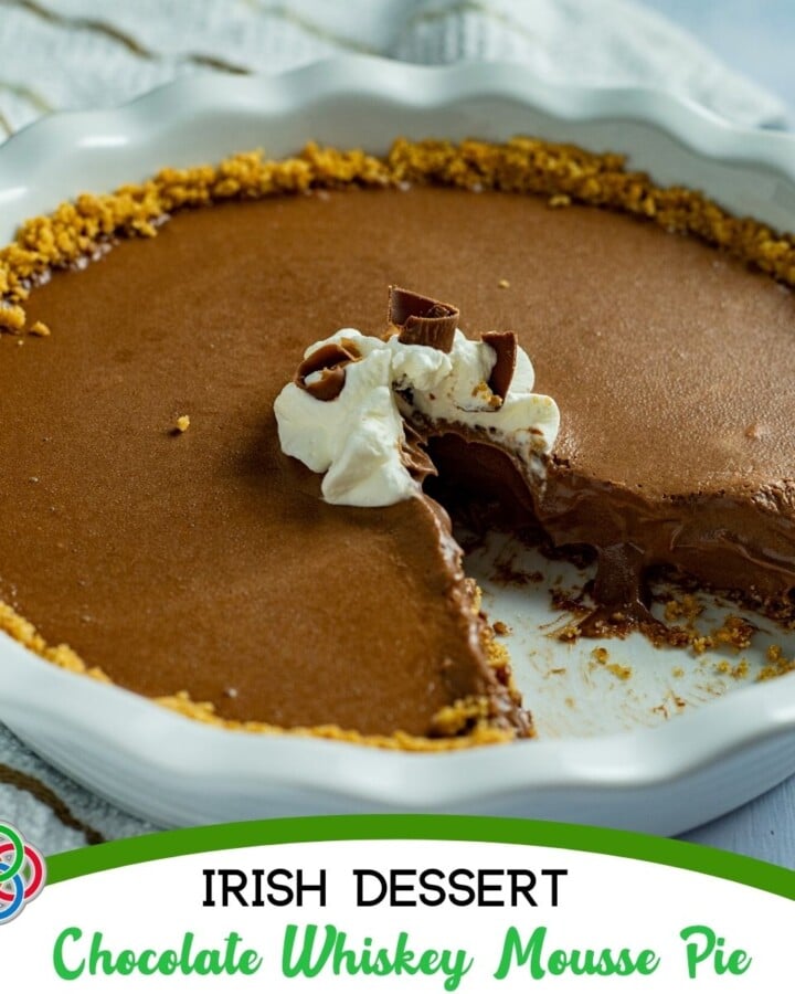 Chocolate pie with text banner