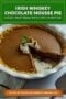 Single-image Celtic-styled poster of Irish Whiskey Chocolate Mousse Pie with green and orange text banners.