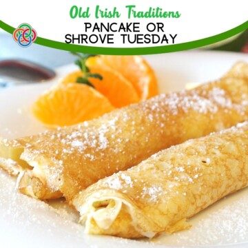 Rolled crepes with text banner