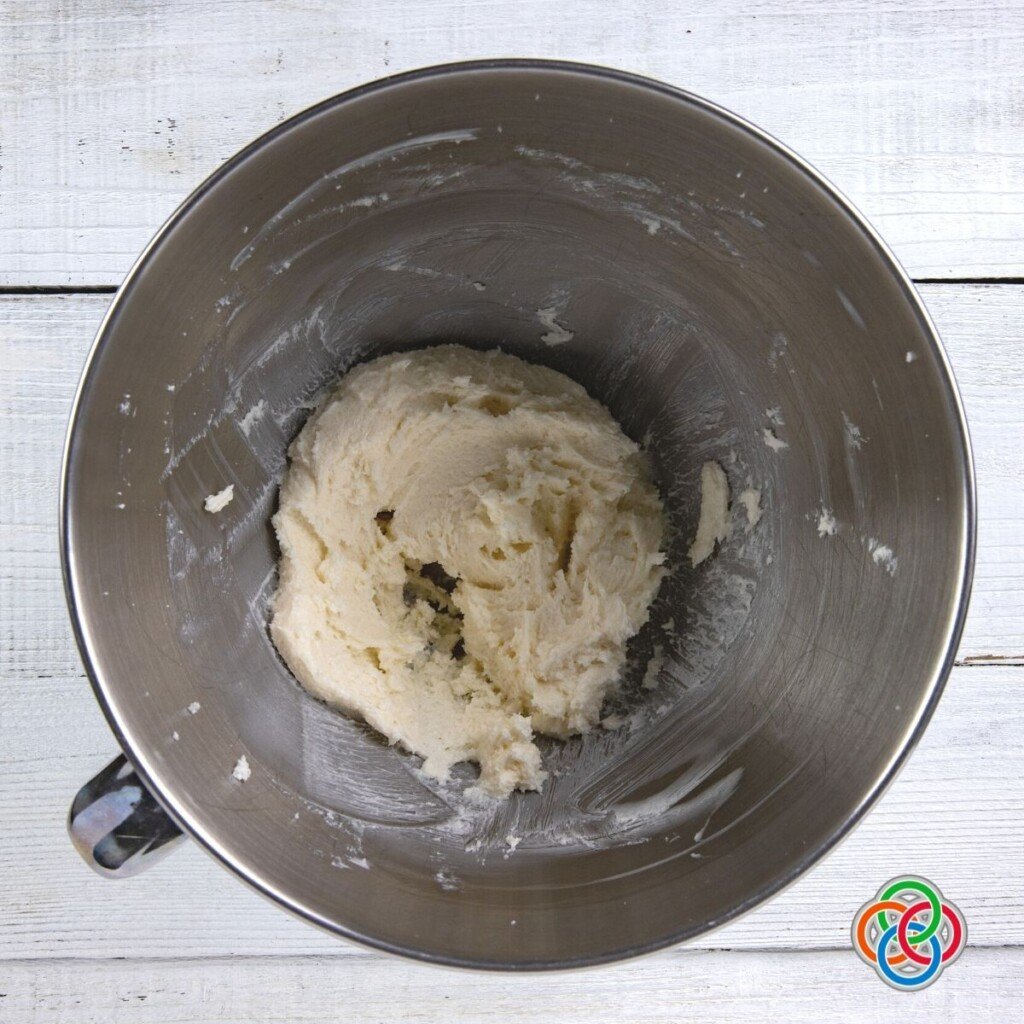 Butter and sugar creamed together for Easter biscuits | Irish American Mom Creamed butter and sugar in a bowl