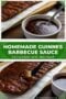 A bowl of rich Guinness barbecue sauce with a spoon, alongside ribs being brushed with sauce, with text overlay reading “Homemade Guinness Barbecue Sauce – Rich & Smoky with Irish Flair.”