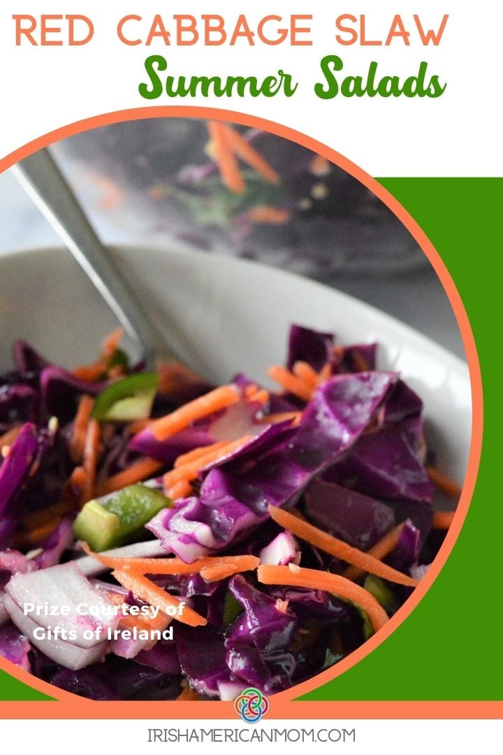 Red cabbage salad with text