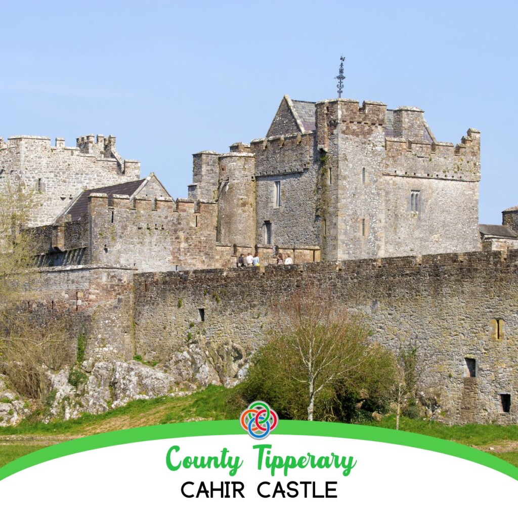 Cahir Castle in County Tipperary | Irish American Mom Stoen castle with wall and text banner