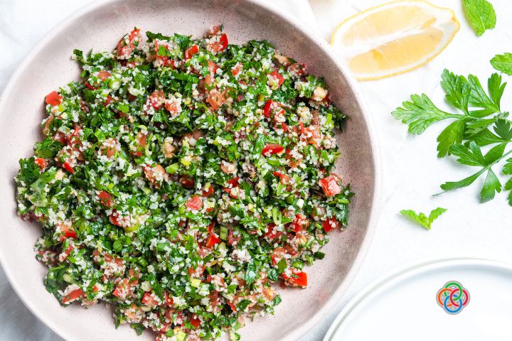 Middle Eastern Tabbouleh Salad | Irish American Mom Tabouli salad in a bowl