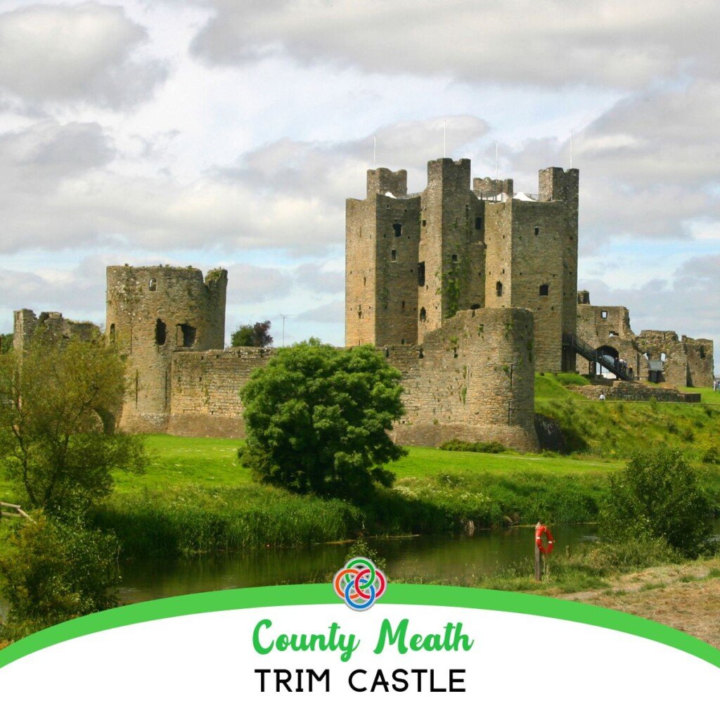 Trim Castle in County Meath | Irish American Mom Medieval castle with wall plus text banner