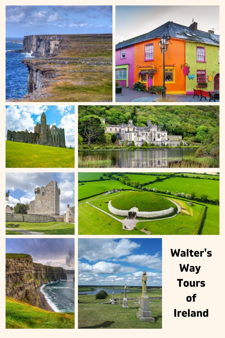 Walter;s Way Tours of Ireland | Irish American Mom Collage of scenery in Ireland with text