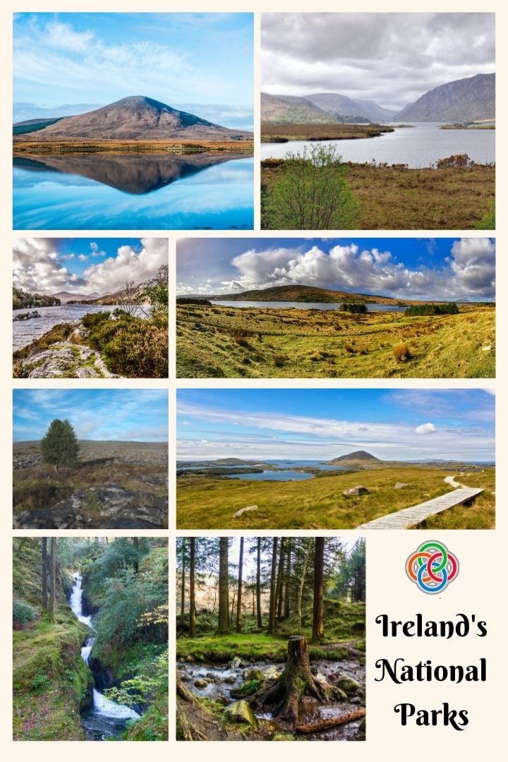 Ireland's national parks photo collage | Irish American Mom Mountain landscape photo collage with text