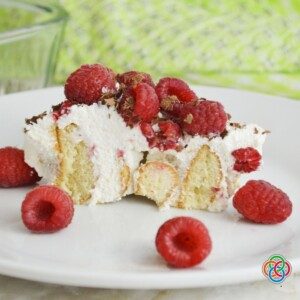Slice of raspberry and cream cake