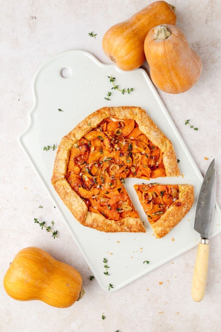 Squash galette with burternut squashes