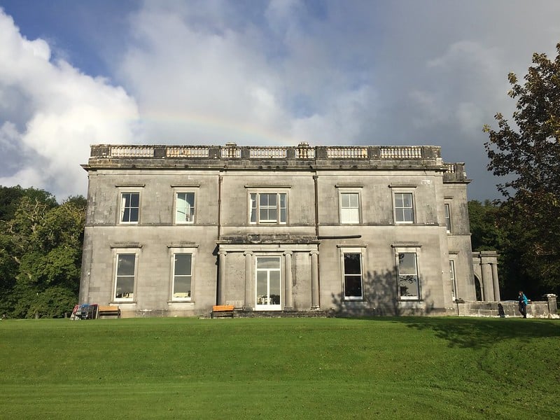 Temple House in Sligo Ireland | Irish American Mom Rainbow over a stone mansion