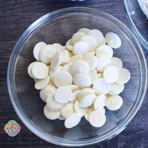 White chocolate chips in a bowl