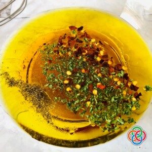 Vinagrette ingredients in a bowl