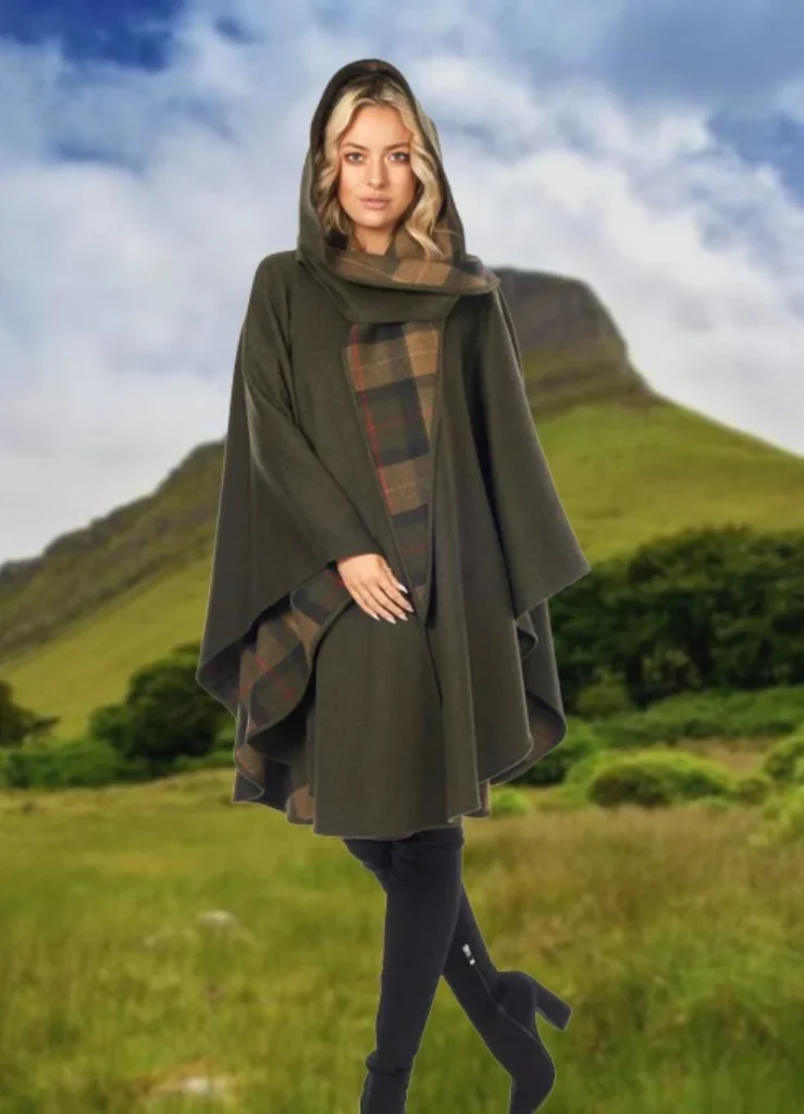 Woman wearing a cape