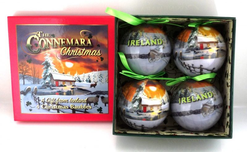 Box of four Christmas baubles