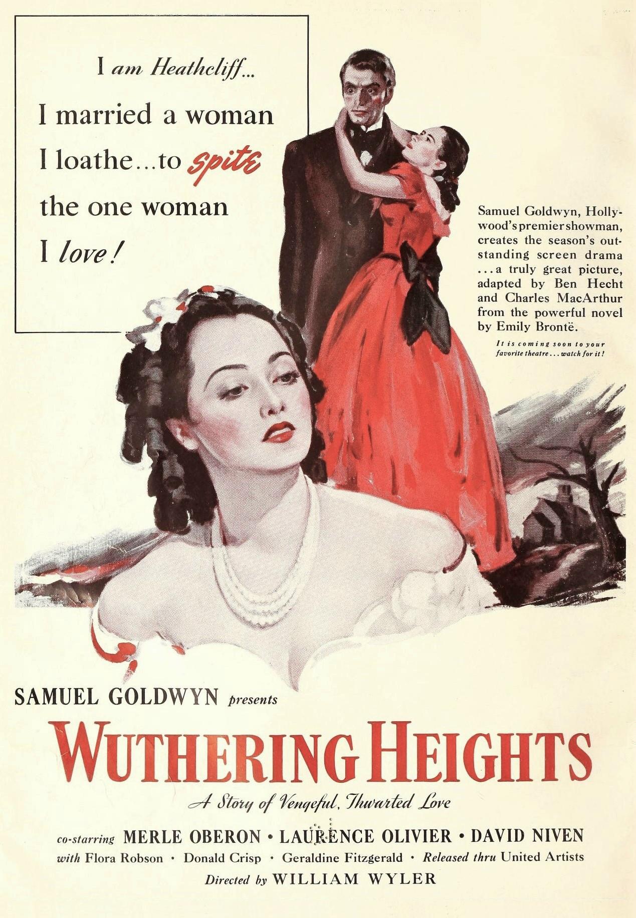 Wuthering Heights Movie Poster 1939 | Irish American Mom Movie poster of a woman and a couple with text