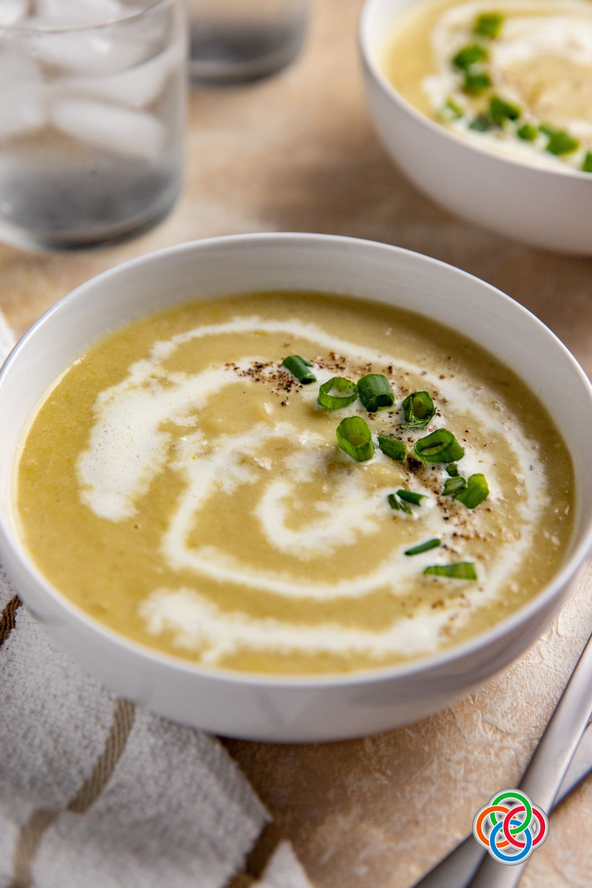 Bowlx of Cream of Celery Soup | Irish American Mom Two bowls of celery soup