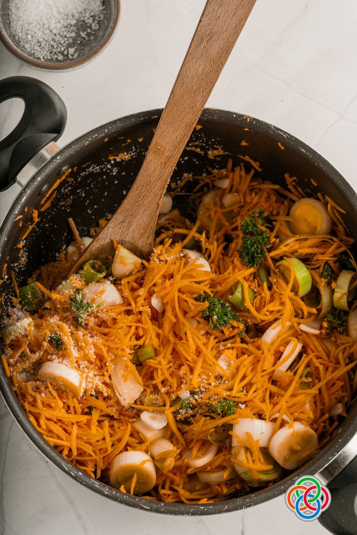 Cooking veggies in a pot for homemade vegan vegetable stock cubes | Irish American Mom Cooking vegetables in a pot