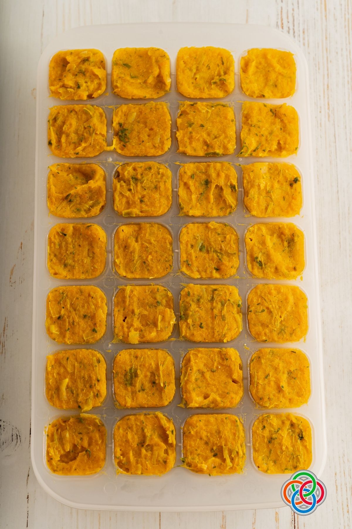 Homemade vegan vegetable stock cubes in an ice cube freezer tray | Irish American Mom Cubes of vegetarian stock