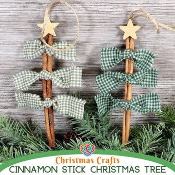 Christmas tree ornament craft with text banner