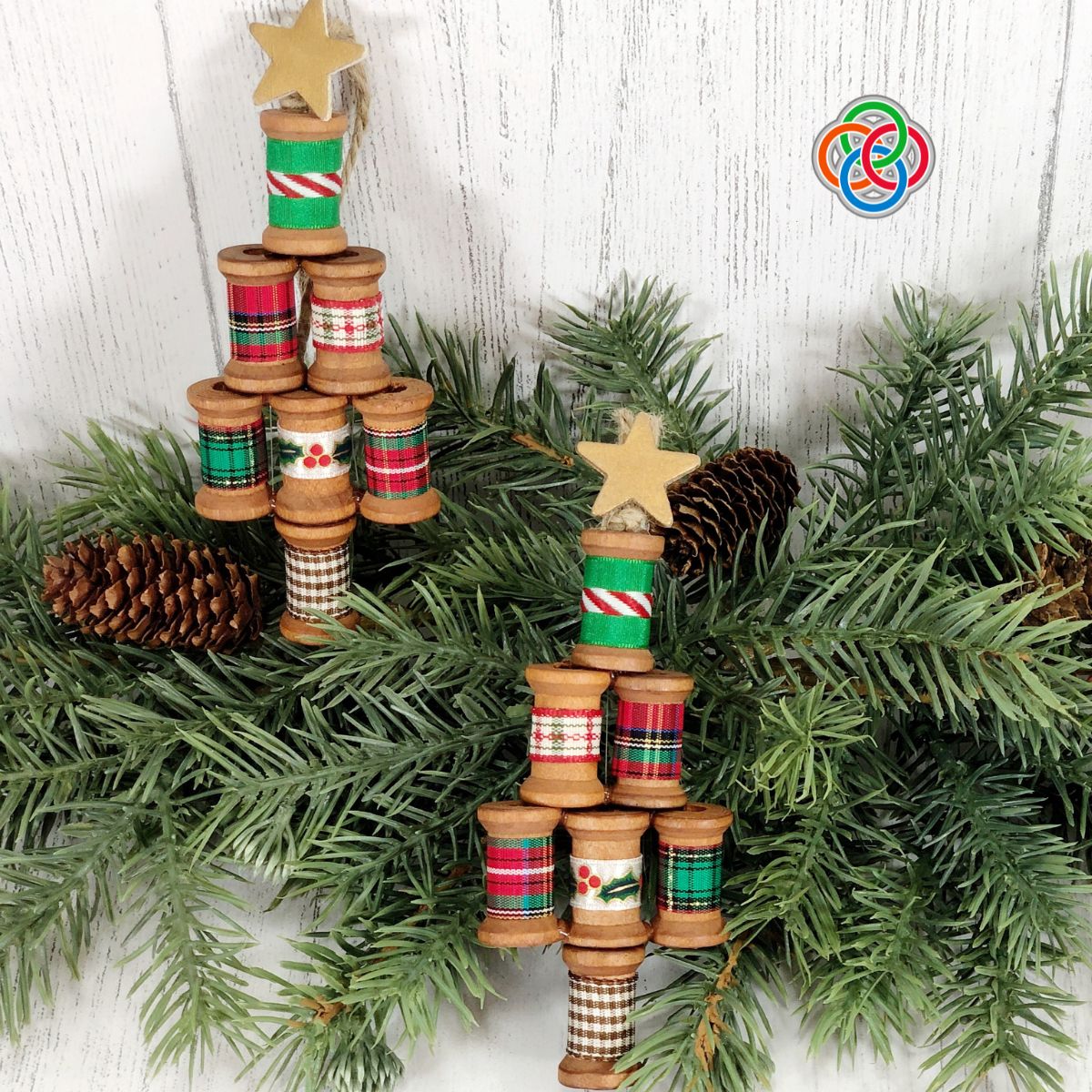 Empty thread sewing spool Christmas tree ornaments | Irish American Mom