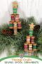 Sewing thread spool Christmas trees with text banner