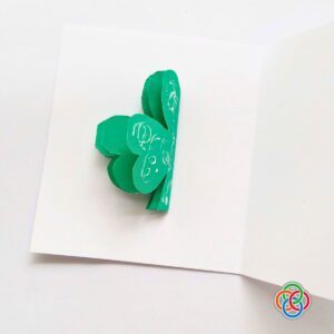 Folded shamrocks with glue