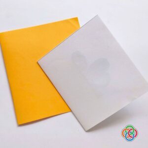 Two folded pieces of card stock paper