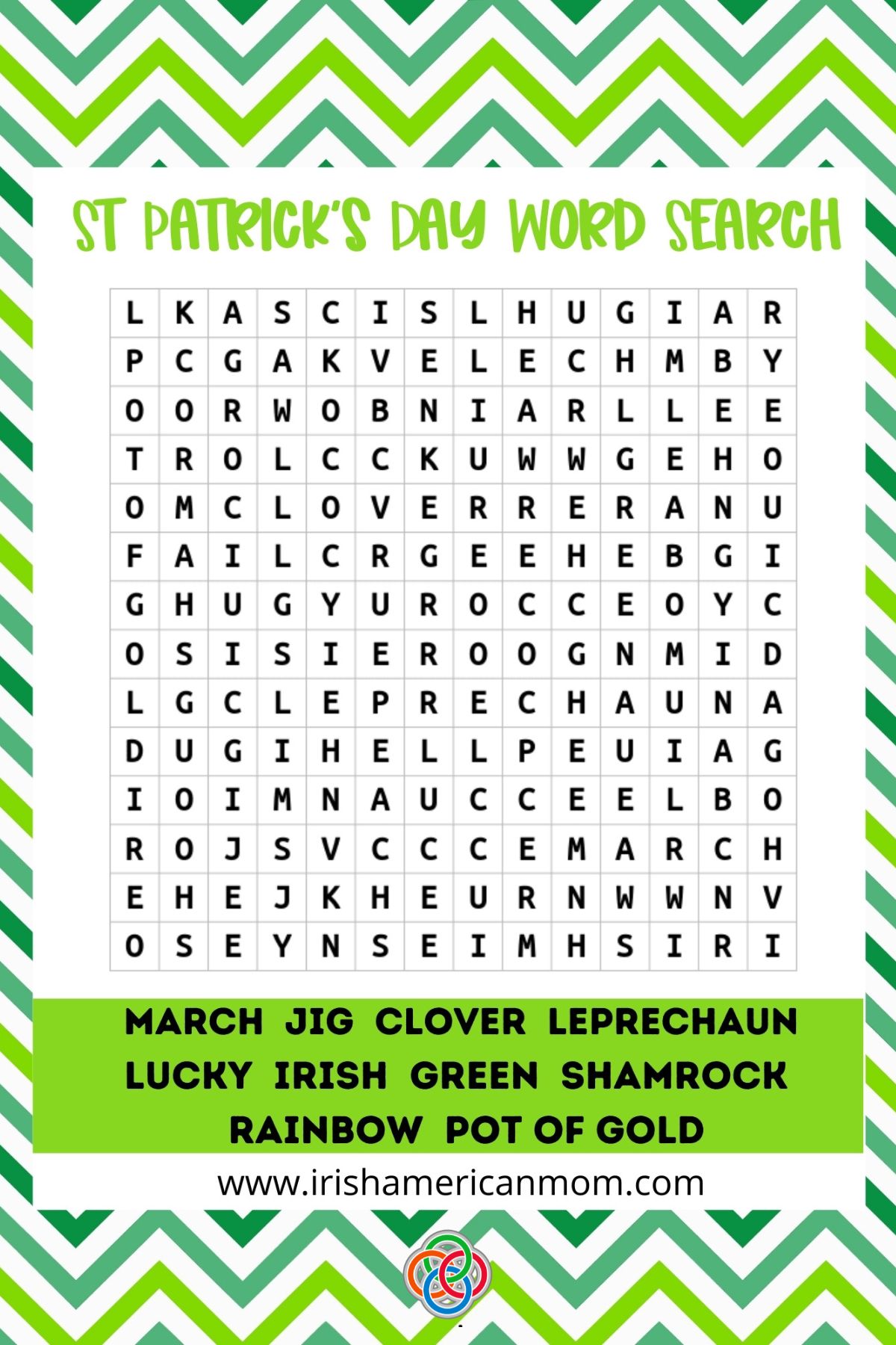 Printable Saint Patricks Day Word Search Puzzle | Irish American Mom Word search puzzle with text