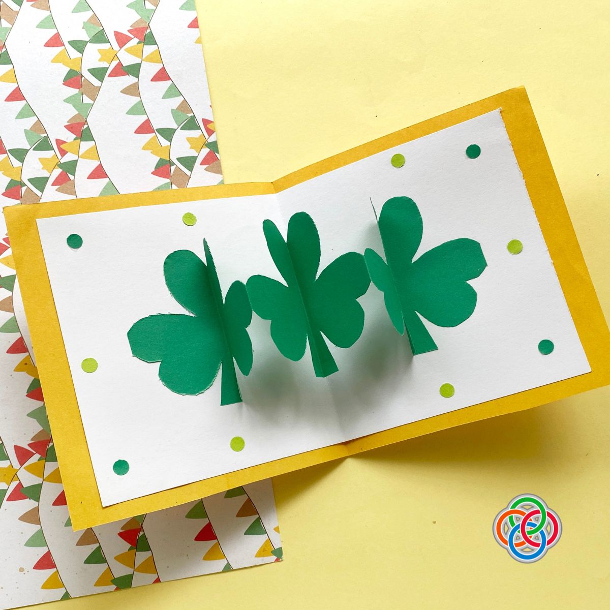 Shamrock Pop Up Card Homemade Greeting Card | Irish American Mom Pop up shamrock card