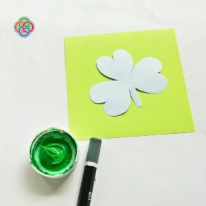 Shamrock with paint and pencil
