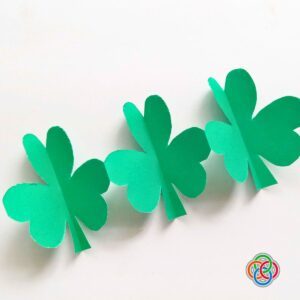 Three green paper shamrocks
