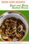 Text graphic featuring a photo of a bowl of fried onions