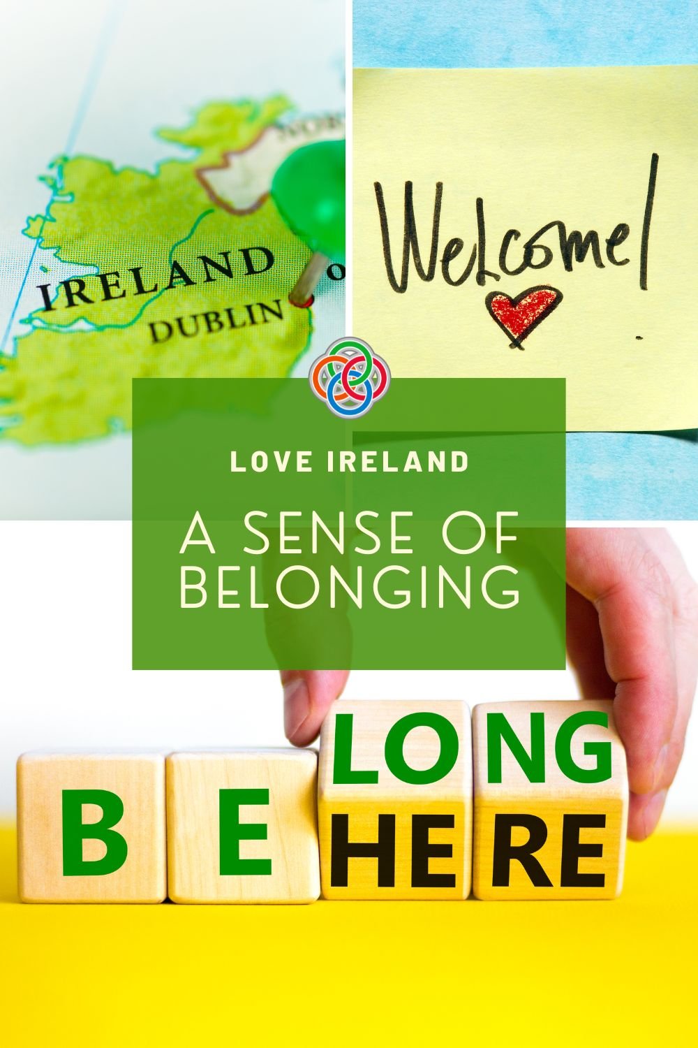 A sense of belonging in Ireland | Irish American Mom Map of Ireland with text graphic
