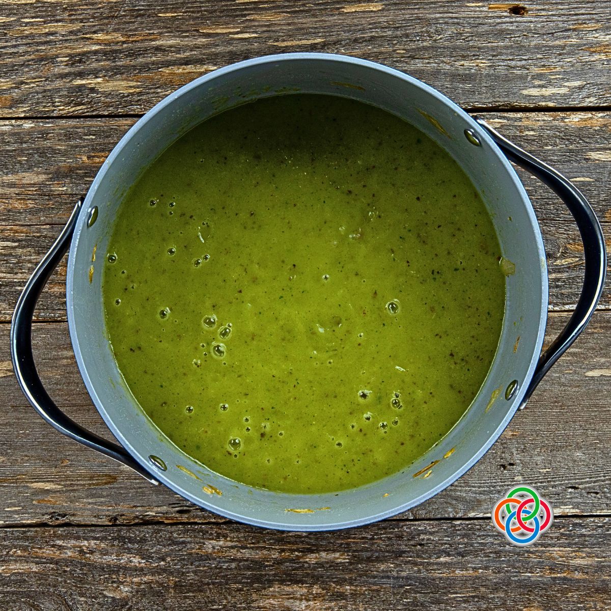 Pureeing Irish Parsley Soup | Irish American Mom Green soup in a pot