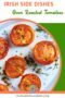 Roasted tomato halves in a text graphic