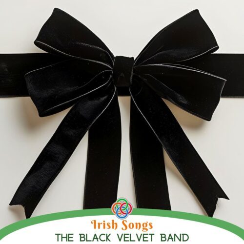 Black velvet ribbon with text banner