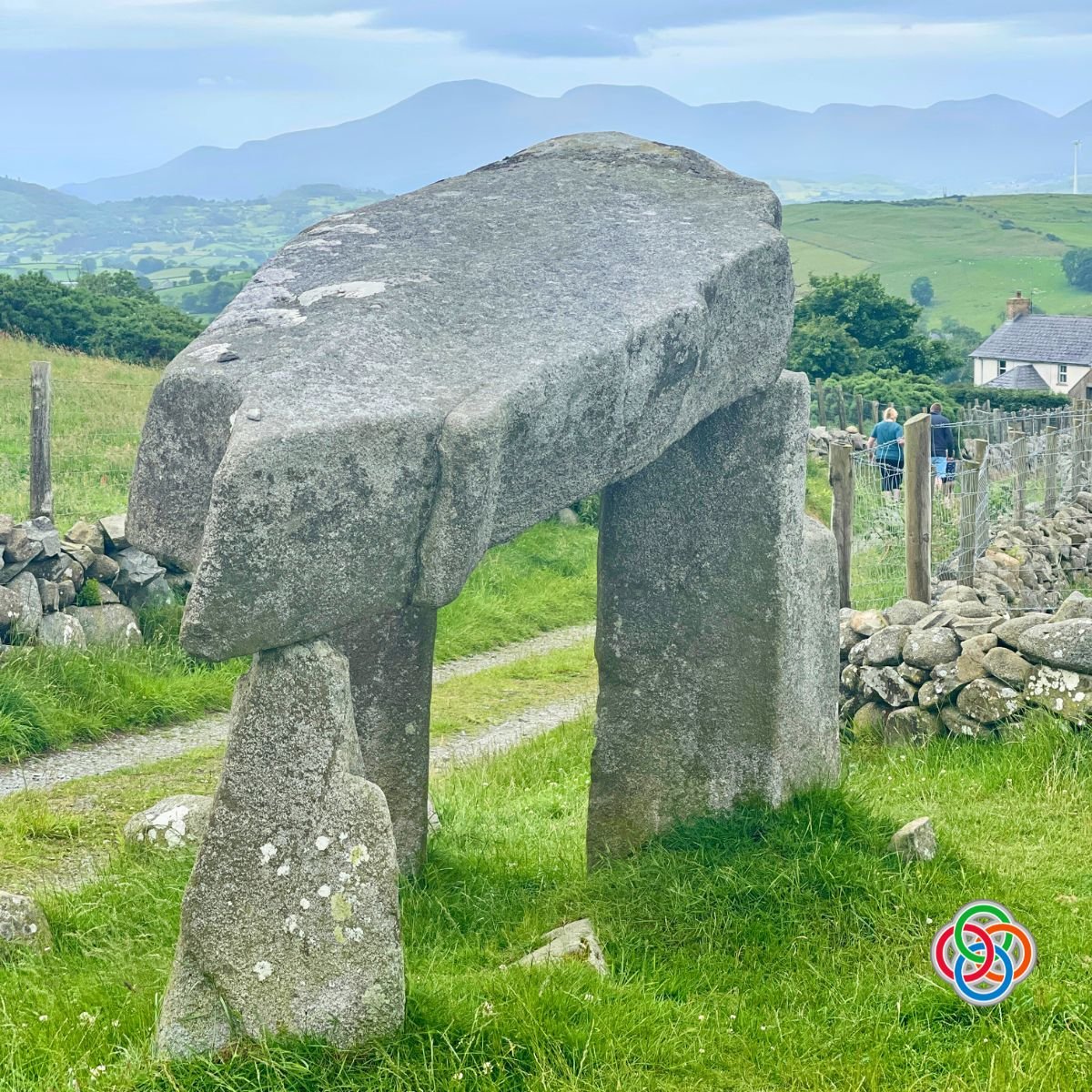 Stone dolmen in a field