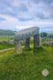 Stone dolmen in a field
