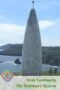 Stone column by ocean cliffs plus a text banner